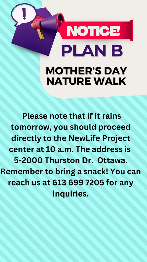 Mother’s Day Nature Walk update– NewLife Projects Inc.